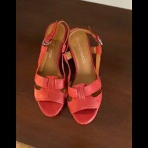 Franco Sarto Red Leather Espadrille Sandals | Size 7.5